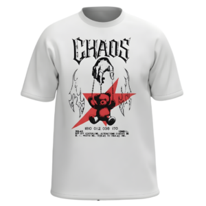 CHAOS TEDDY T-SHIRT | FRONT PRINT 220 GSM Single Jersey